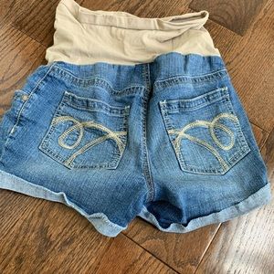 Maternity jean shorts